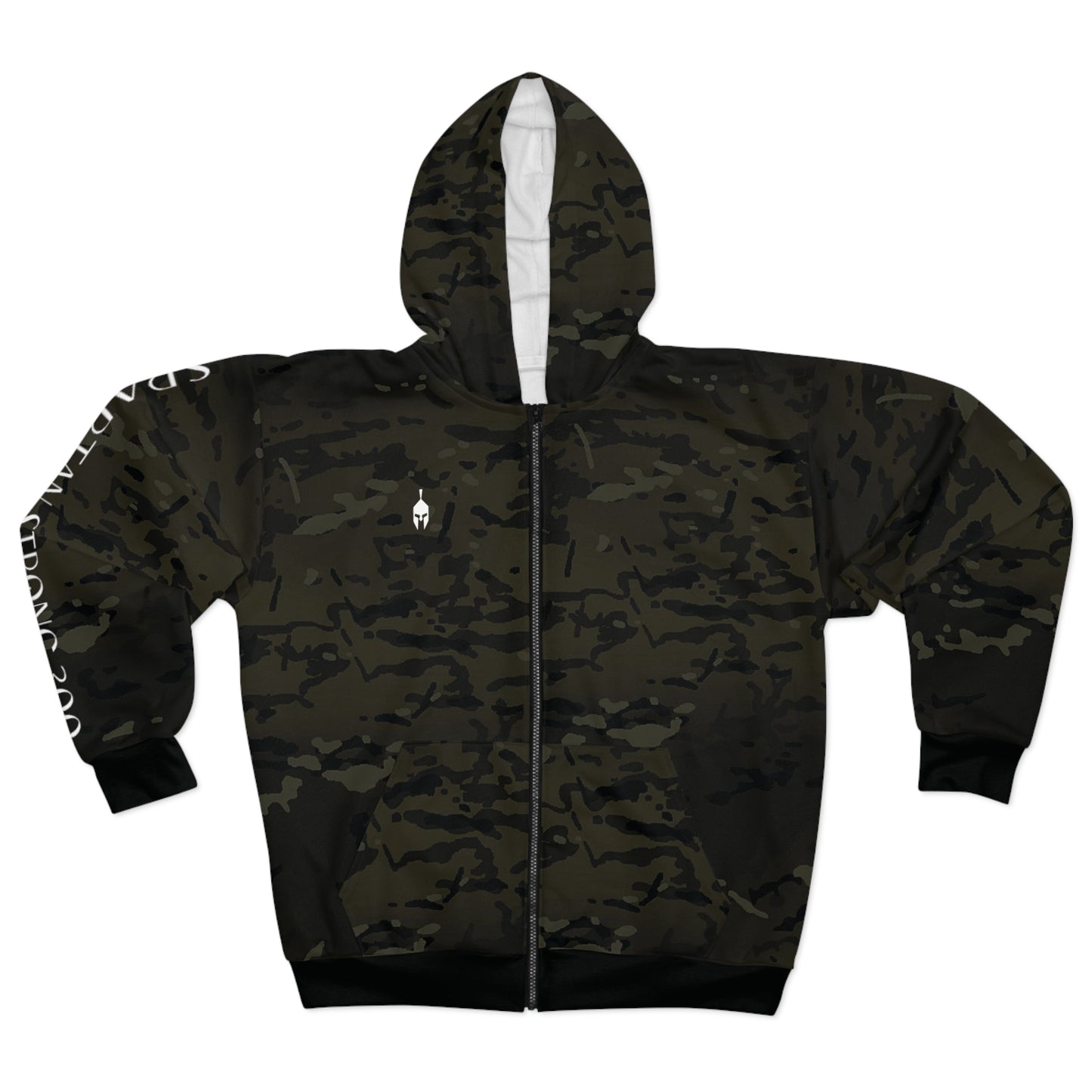 Unisex Multicam Black Zip Hoodie