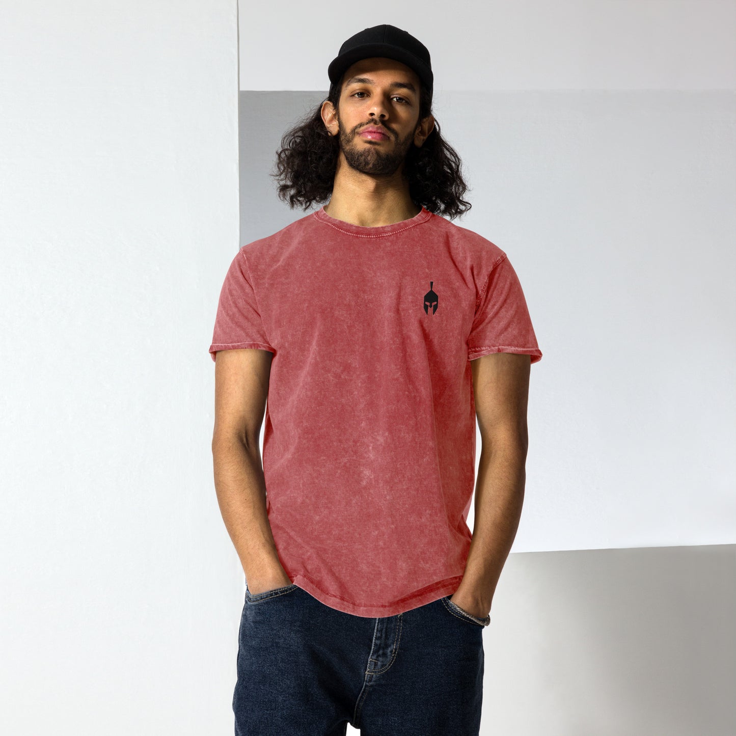 Uni-sex Embroidered Denim T-Shirt