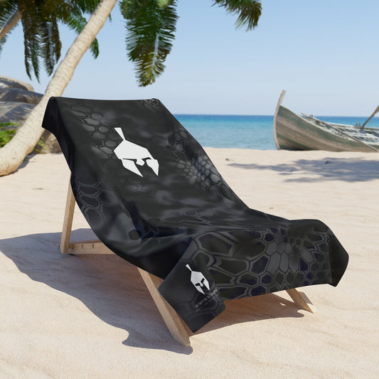 Spartan Black Mandrake Beach Towel