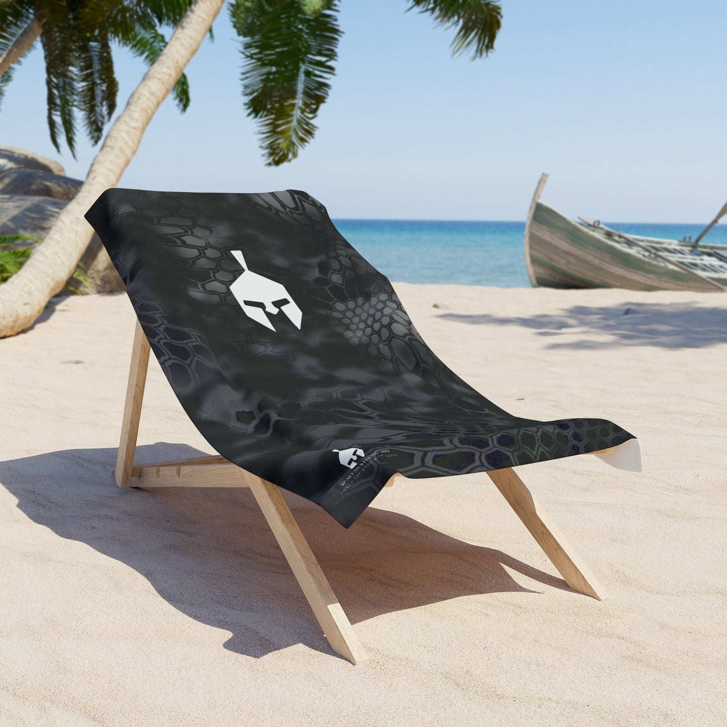 Spartan Black Mandrake Beach Towel